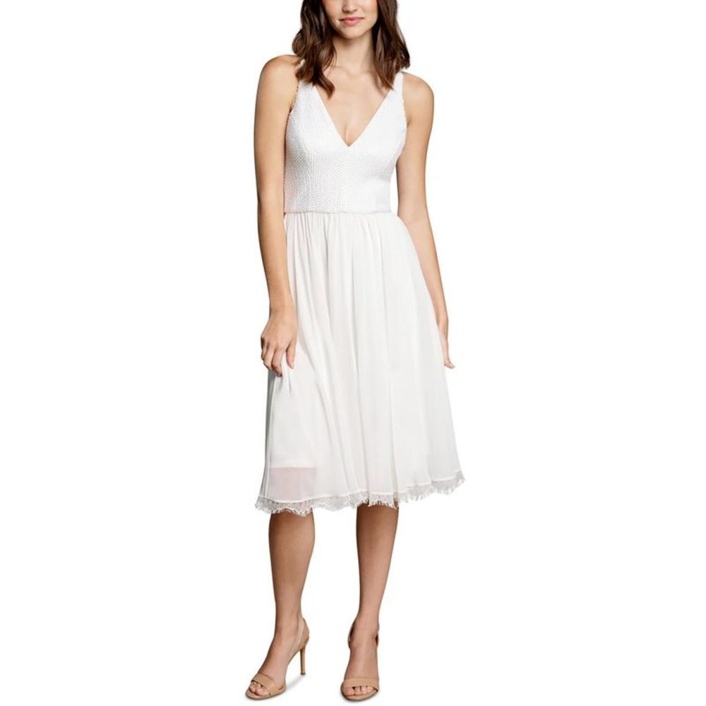 Dress The Population Womens Alicia White Cocktail and Party Dress Imperfections